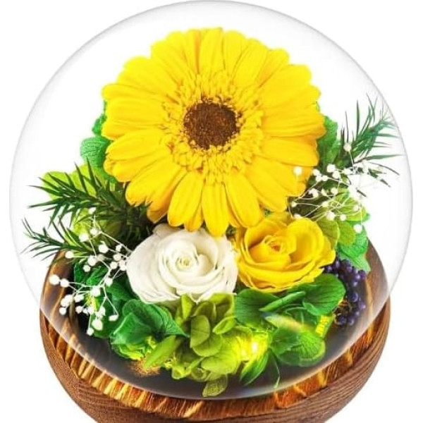 Eternal Sunflower in Glass, Birthday Gift for Women, Girlfriend, Girls, Gifts for Birthday, Wedding, Christmas, Valentine's Day, Preserved Flowers for Mum Christmas