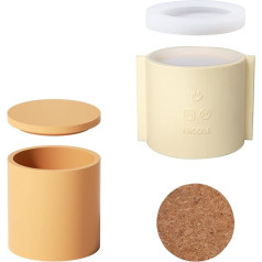 BOOWAN NICOLE Classic Silicone Candle Jar Mold Cement Mold for Candle Jar with Lid DIY (SH0989-1 SH0989-2)