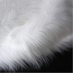 Extra Long Stack 90 mm Lightweight Long Hair Shaggy Fabric for DIY, Soft Fluffy Faux Fur Luxury Shag Fabric for Decoration Costumes Cosplay Rugs Props 150 x 50 cm Colour: 1 White