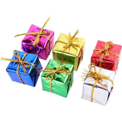 Tomaibaby 60pcs Christmas Tree Gift Box Miniature Package Ornaments Mini Gift Box Foam Shiny Christmas Tree Decoration (Random Color)