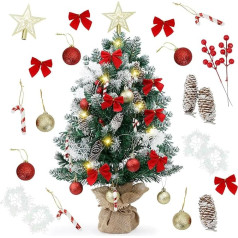 LARDUX Mini Christmas Tree - 60 cm Table Christmas Tree Decoration with Light Christmas Decoration DIY Crafts for Xmas Table Top Desktop Windowsill Home Decor