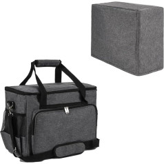 Home Sewing Machine Case Travel Case for Sewing Machine and Accessories, Compatible with Most Standard Singer, Brother, Janome, Sewing Accessories, Bag, Sewing Machine Bag, Purple, gray,