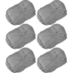 uxcell Acrylic Yarn Balls 300g (6 Packs of 50g) Soft Crochet Yarns for Knitting Crochet Craft Projects Dark Grey