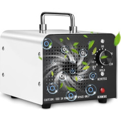 Ozone Generator 60,000 mg/h Ozone Device, 120 W Ozone Industrial O3 Ozone Air Purifier with 120 Min Timer for 400 ㎡ Odour Eliminator Odour Neutraliser for Car, Smoke, Pet Odours, Kitchen Odours