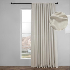 HPD Half Price Drapes BOCH-LN-DW-P Extra Wide Linen Room Darkening Curtain (1 Panel) 100 x 84 cm, BOCH-LN1856-84-DW, Birch