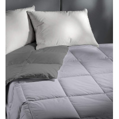 Romantic Doubleface Summer Quilt, Dark Grey/Silver, Microfibre, Double