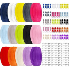 Umllpet Nylon Endless Zip, 39.2 m Zips Set with Slider and Zip, Separable Endless Zip for Sewing and Crafts (10 Colours)