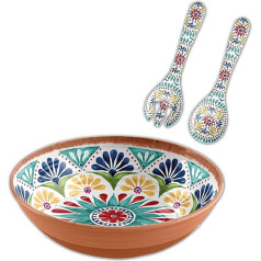 Auntie Morags Purely Home Rio Locket - Outdoor/Picnic/BBQ - 2 Piece Plastic Melamine Salad Set