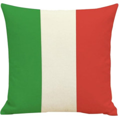Linen Cushion Cover Italy Flag Pattern Decorative Cushion Case Linen Cushion Cover Home Sofa Decoration