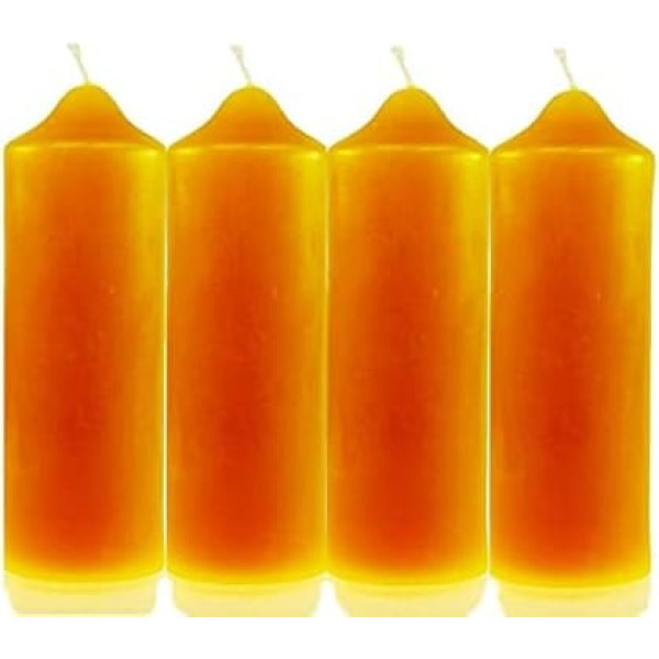 Pack of 4 Candle Stumps (160/55 mm) 100% Beeswax Beeswax Candle Pillar
