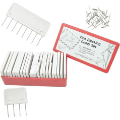 Erpmlyo 25 Pieces 25 Pieces Stainless Steel Knitting Blocking Combs and 100 Pieces Needles for Blocking Knitting Replacement Accessories Crochet Lace Handmade Knitting Set