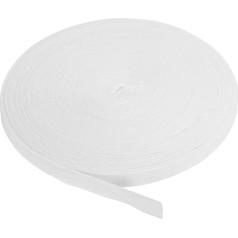 Cotton Webbing Tape, 15 mm x 45 m, Bias Tape, Cotton Seam Tape, Twill Tape, Hemming Tape, Fabric Tape, Woven Tape for Sewing for DIY Crafts, Knitting Packaging, White
