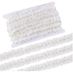 HOBBIESAY Spitzenbesatz 8.22m Beige 2.6-2.8cm Breit Mini Spitzenband Zum Nähen Basteln Kleidung Brautkleid Verzierung