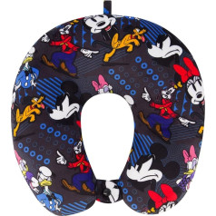 Ful Disney Mickey Mouse and Friends Travel Neck Pillow, Minnie Mouse Pillow for Airplane, Car and Office, Comfortable and Breathable, Black