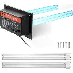 VEVOR HVAC Whole House Air Purifier 72W 258mm UV UVC Light in Channel for Air Conditioner Ducts, Air Washer with 2 Spare Bulbs, HVAC UV Lamps, Air Purifier for Air Conditioning