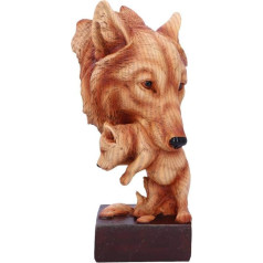 Nemesis Now H5034R0 Nature Protection Wolf Mother and Young Wood Look Bust Polyresin One Size