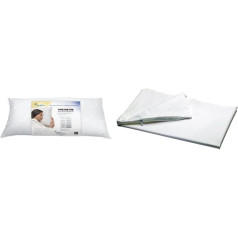 Mediflow 5011 Premium Down Pillow with Water Core, 40 x 80 cm & 5030 Anti-Allergy Pillow Protective Cover, Natural Fibre, Improved Version with High-Quality Aegis Equipment and Oeko-Tex, 40 x 80 cm,
