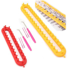 HZXMKB Knitting Loom Set, Loom, Knitting Craft Kit with Hook Needle Loom, 2 Different Sizes, Round Knitting Machine, Plastic Weaving, DIY Knitting Loom Kit for Adults, Girls, Women,