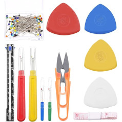 Wokape 511 Pieces Sewing Seam Ripper Tool Assortment Set, 2 Sizes, Sewing Seam Ripper, Straight Needles with Ball Glass, Tailor Chalk, Sliding Gauge, Soft Tape Measure Scissors for Sewing and Crafts