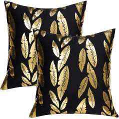 Sourcing Map Gold Geometric Pattern Modern Square Bronze Flannel Cushion Cover for Bedroom Sofa Car 18 x 18 Inch 2 Pack