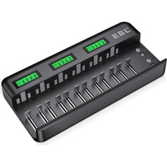 EBL Battery Charger 8x with LCD Screen