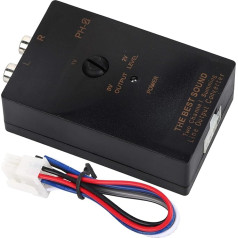 High Low Adapter, Speaker Level Converter, Duokon Car RCA Output Stereo Speaker High-Low Level Converter with Delay Function