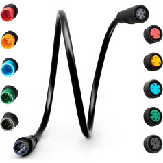 Julet Electric Bicycle Extension Cable 2/3/4/5/6 Pin Waterproof Female to Male Extension Cable for Brake Indicator for Electric Bicycle (6 Pin Male to Female)