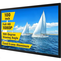 VEVOR 110 Inch HD Projection Screen 16:9 Projector Screen 3D Projector Screen Aluminum Alloy Frame Large Display Area for Outdoor and Home Video Projectors