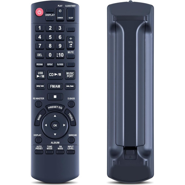 Replacement Remote Control N2QAYB000555 for Panasonic Audio CD Stereo Micro System Compatible with Panasonic N2QAYB000555 SC-PM02 SA-PM02 SC-PM04 SA-PM04 SC-PM04EE-S SC-PM04EC-S