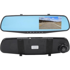 4.3 Inch Mirror Dash Cam, 1080P HD Dual Lens Dash Cam Reversing Camera, Parking Intelligent Rear View Mirror Camera (with 64g Memory Card)