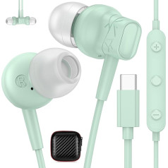 USB C Headphones for Pixel 9 8 Pro Google 7a, HiFi Magnetic In-Ear Earphones with Cable Microphone Type C Headset USB C Connection for Samsung Galaxy A35 A55 A34 A54 A26 5G S24 S25 iPhone 16e 15 Mi