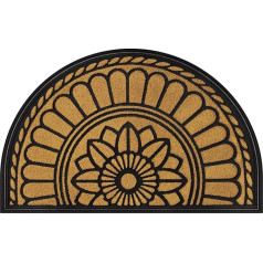 Mibao Semi-Circular Doormat, Dirt Trapper Mat, Non-Slip Washable Doormat, Shoe Cleaning Mat, for Indoor and Outdoor Use, 60 x 90 cm, yellow, 60 x 90 cm