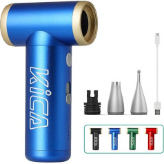 Kica JetFan 2S Metal Electric Dust Blower - 117000 rpm, Mini Air Duster with Continuous Control & Turbo Button, Portable Compressed Air Spray for PC, Car, Office, Sofa - Blue (JetFan 2 Upgrade)