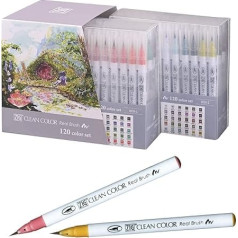 Kuretake Zig Clean Colour Real Brush, 120 Colour Set