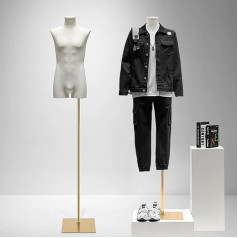 Male Mannequin, Tailor's Dummy, Male Mannequin Torso with Adjustable Height, Bust Clothes Mannequin, Men's Full Body Clothing for Tailoring, Fashion Design and Men's Clothing