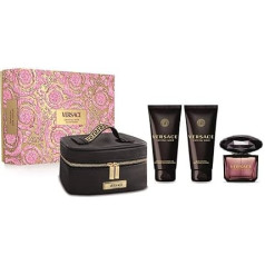 Versace Crystal Noir by Versace for Women - 4 Piece Gift Set 3oz EDP Spray, 3.4oz Body Lotion, 3.4oz Shower Gel, Beauty Case