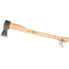 Bison Splitting Axe 1879 2200 g I High-Quality Axe 800 mm Long I Breakable Style from American Hickory Wood I Triple Safety Wedging & Cutting Protection Made of Real Leather