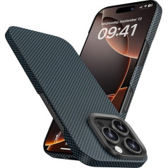 BENKS ArmorTint Case for iPhone 16 Pro, Compatible with Magsafe, Ultra Thin Mobile Phone Case Made of Dupont Kevlar 1000D Aramid Fibre, Lightweight Magnetic Protective Case with Camera Protection,