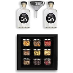 BEMBO DIY Gin - Flavours Natural Gin Tonic Spices - Made in Italy - 9 Gin Botanical Set - Handy Gin Herbs Gift Box