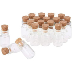 Suneast Pack of 20 2 ml Clear Mini Glass Bottles with Corks Empty Small Glass Bottles Sample Glasses Bottles Cork Bottles for DIY Decoration, Fragrances, Oils, Arts & Crafts, Message - 11 x 35 mm