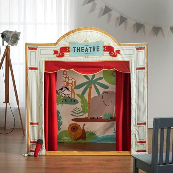 Theatre play tent, Haus Projekt Children's Play Tent in Colourful Theatre Design, Children's Tent for Indoor and Outdoor Use, Large Pop Up Play Tent for Children, Children's House for Garden and