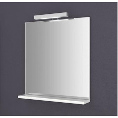 Girona Wall Mirror with Shelf 60 x 80 cm Wide Lighting White