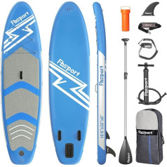 FBSPORT Inflatable Stand Up Paddle Board, 3.2 m Long, 15.2 cm Thick, SUP Board with Backpack, Non-Slip Deck, Leash, Fin, Paddle and Hand Pump for Teenagers and Adults