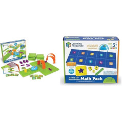 Learning Resources Robot Mouse to Program & Get Started Activity Set, 5 Years to 9 Years Mint Fan & Code & Go Math Set for the Robot Mouse