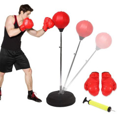 Ejoyous Punching Ball, Punching Ball-Ständer, höhenverstellbar, Box-Set für Geschwindigkeitsball mit Handschuhen und Pumpe, ideal für Erwachsene oder Kinder