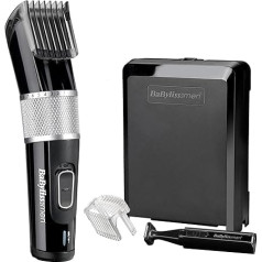 Babyliss Mens Carbon Steel Hair Clipper with Hair & Beard Comb Guides + Mini Edging Trimmer