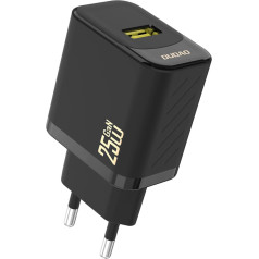 Dudao GaN 25W USB-A tīkla lādētājs - melns