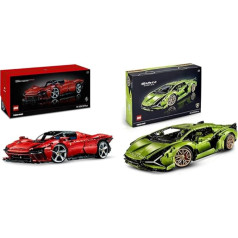 LEGO 42143 Technic Ferrari Daytona SP3 1:8 Scale Model Car Kit, Red Super Sports Car & 42115 Technic Lamborghini Sián FKP 37 Racing Car, Adult Construction Kit, Collector's Item