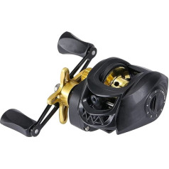 Fishing Reel Casting Right/Left Handle 7.2:1 High Speed Gear Aluminium Spool 0-9 Fishing Reel with Magnetic Brake Gold Right Hand