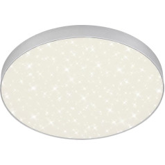 BRILONER - LED Ceiling Light with Starry Sky, Frameless, Neutral White Light Colour, LED Lamp, Ceiling Light, Living Room Lamp, Bedroom Lamp, Kitchen Lamp, 38.7 x 3.6 cm, Silver